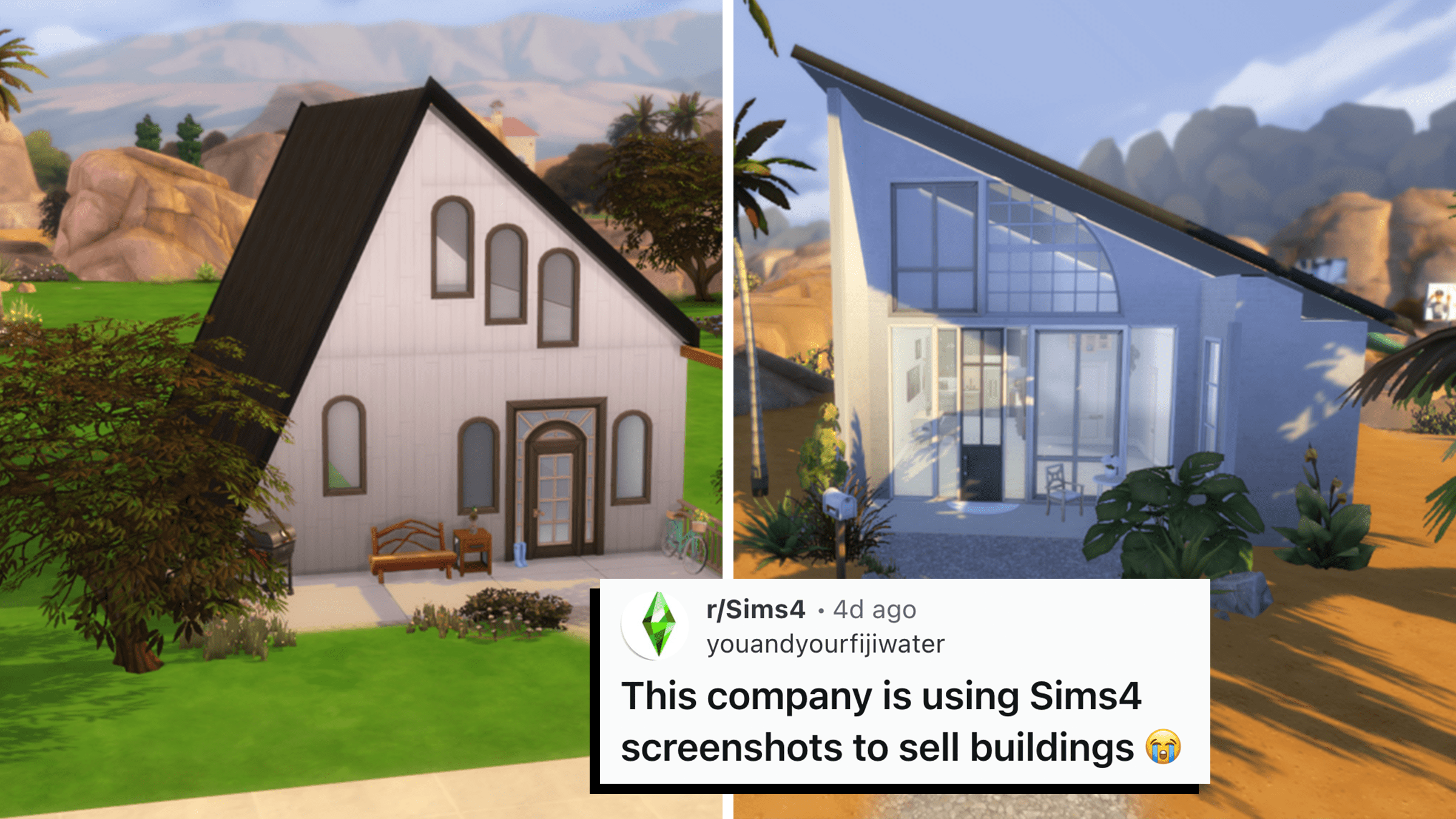 company using sims screenshots to sell homes