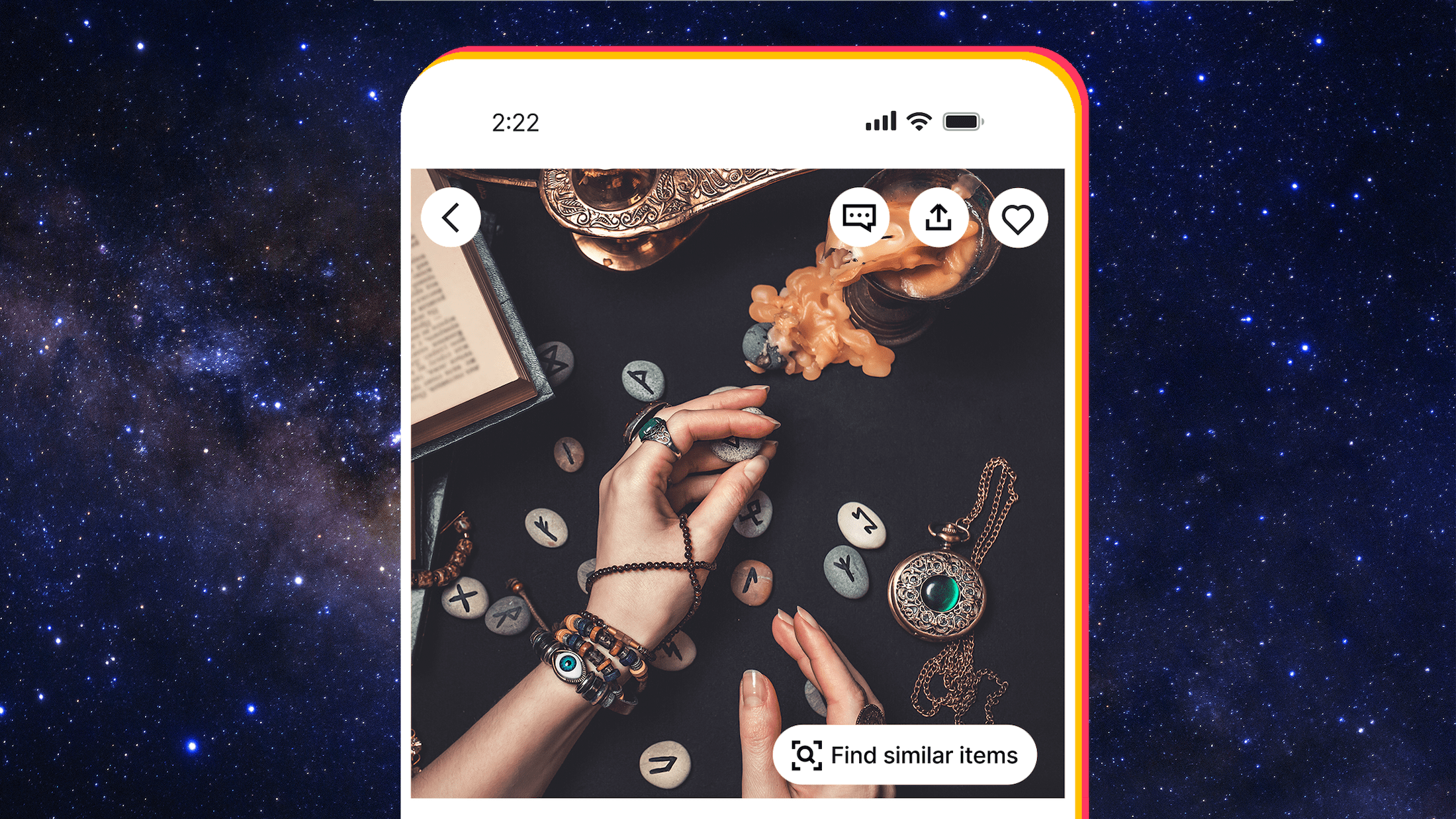 a phone screen with etsy open and witchy items shown