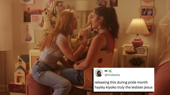 “Seated and sobbing already”: The first look at Hayley Kiyoko’s “Girls Like Girls” movie has been released