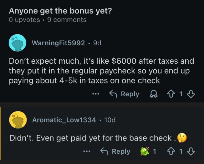 Reddit post explaining how the bonuses would work for ICE agents.