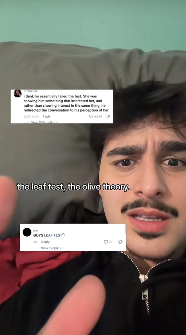 Confused-looking man listing off types of relationship tests TikTokers take as gospel.