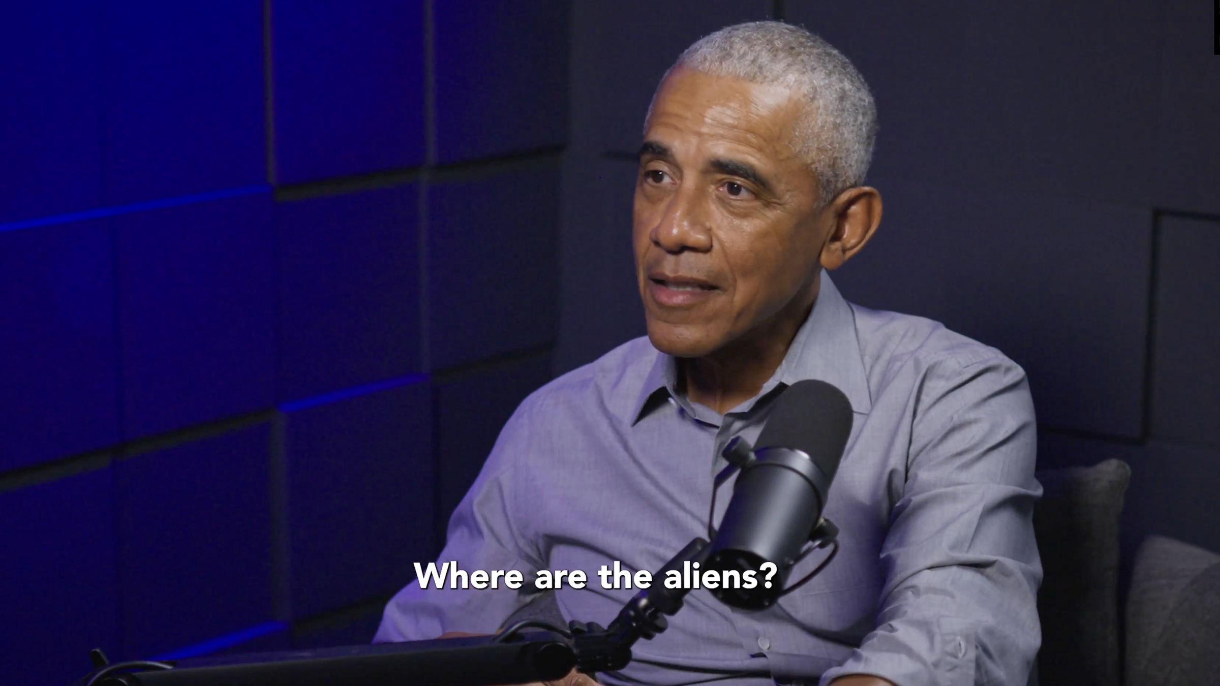 Barack Obama saying "Where are the aliens?"