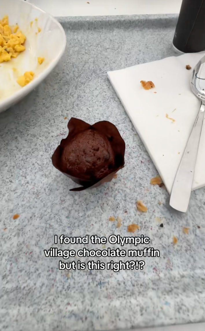 @_cassidy_gray/TikTok, winter olympics chocolate muffin chocolate lava cake "i found the olympic village chocolate muffin but is this right?!?"