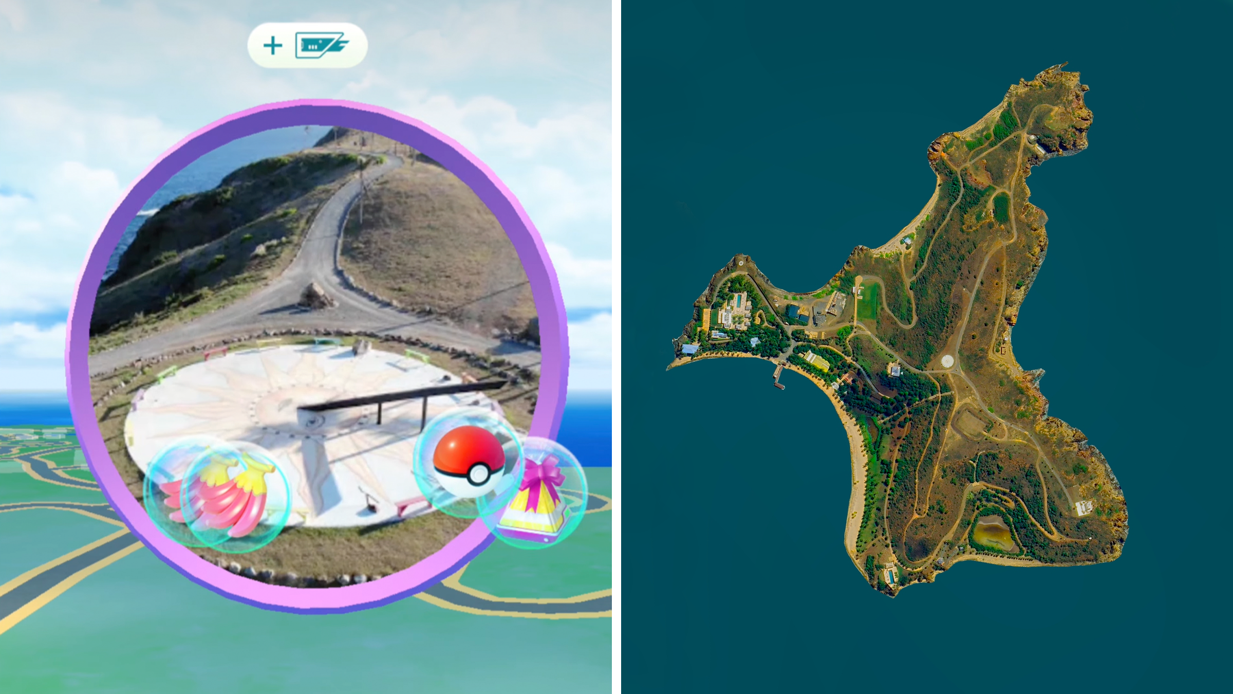 screenshot of pokemon go gameplay on epstein island