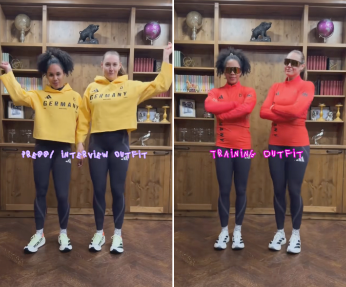 team germany tries on olympic outfits