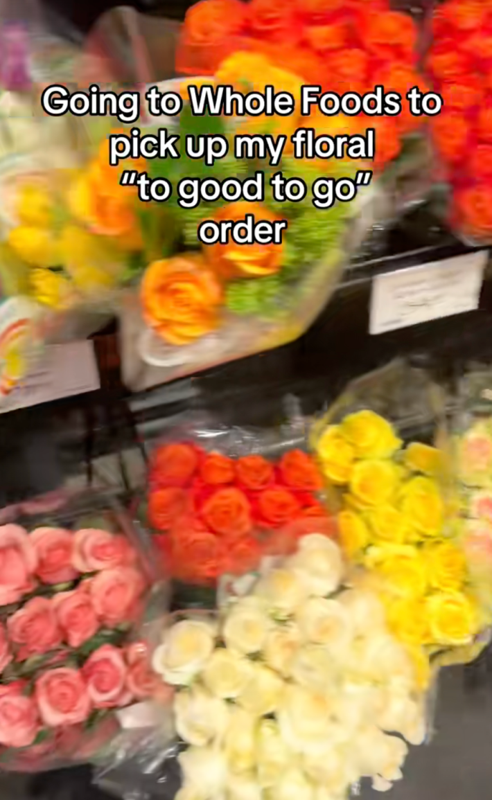 @restored.beauty/TikTok"Going to Whole Foods to pick up my floral too good to go order"