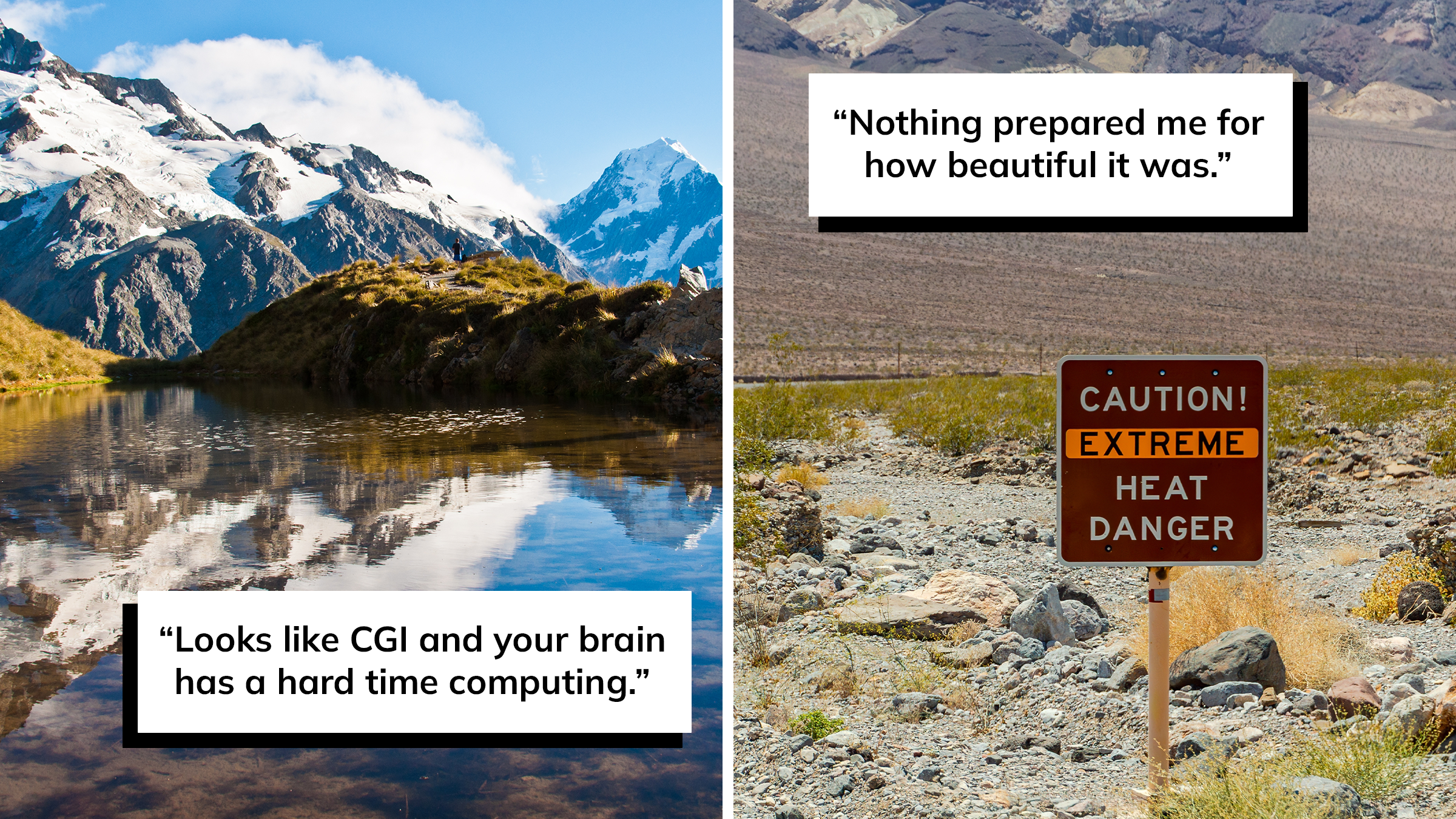 the swiss alps vs death valley