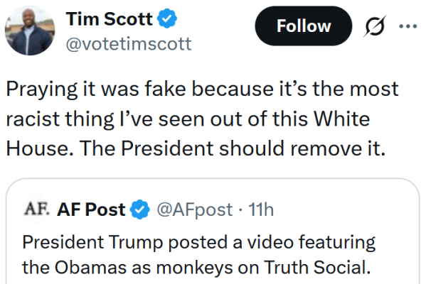 “Stop the fake outrage”: White House leans on baffling “Lion King” defense after Trump posts racist Obamas-as-monkeys video