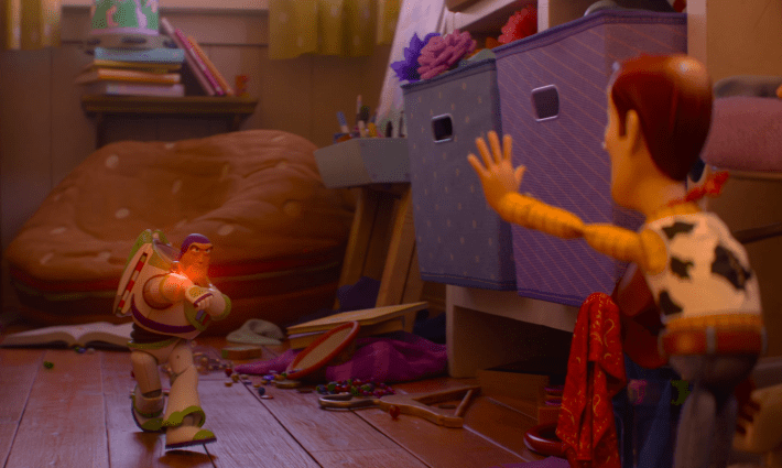 Buzz Lightyear and Woody with balding hair