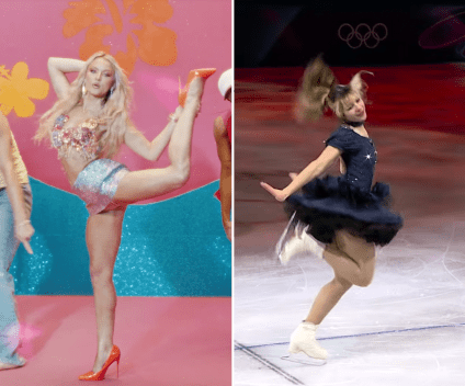 Zara Larsson no "Nos Estados Unidos" vídeo ao lado de Alysa Liu patinando
