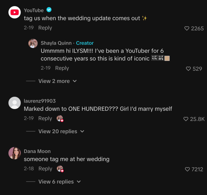 comments on woman who bought a wedding dress