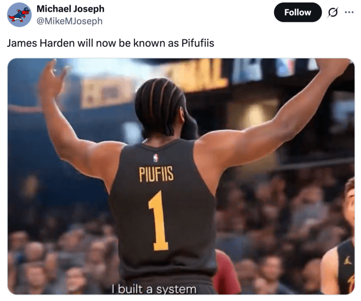 James Harden agora será conhecido como Pifufiis