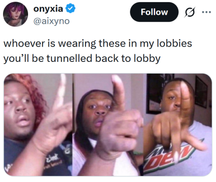 Leitura de tweets "quem quer que esteja usando isso em meus saguões, você será levado de volta ao saguão"