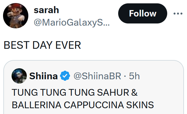 Tweet reading "BEST DAY EVER"