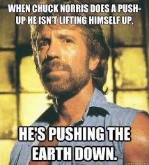Meme de Chuck Norris sobre flexões.