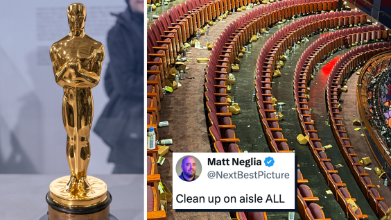 “Cleaning up after yourself is just like basic politeness”: Reporter shows the mess left behind at the Oscars