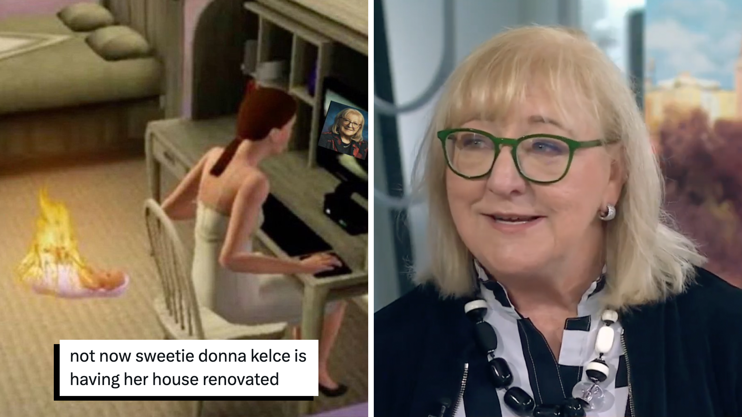 donna kelce home renovation meme