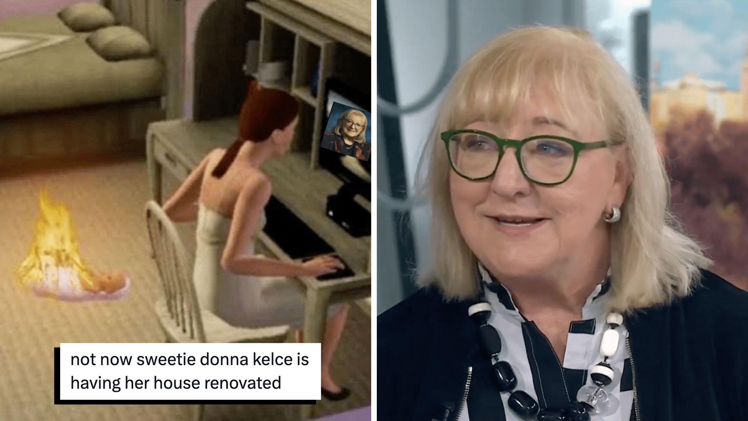 donna kelce home renovation meme