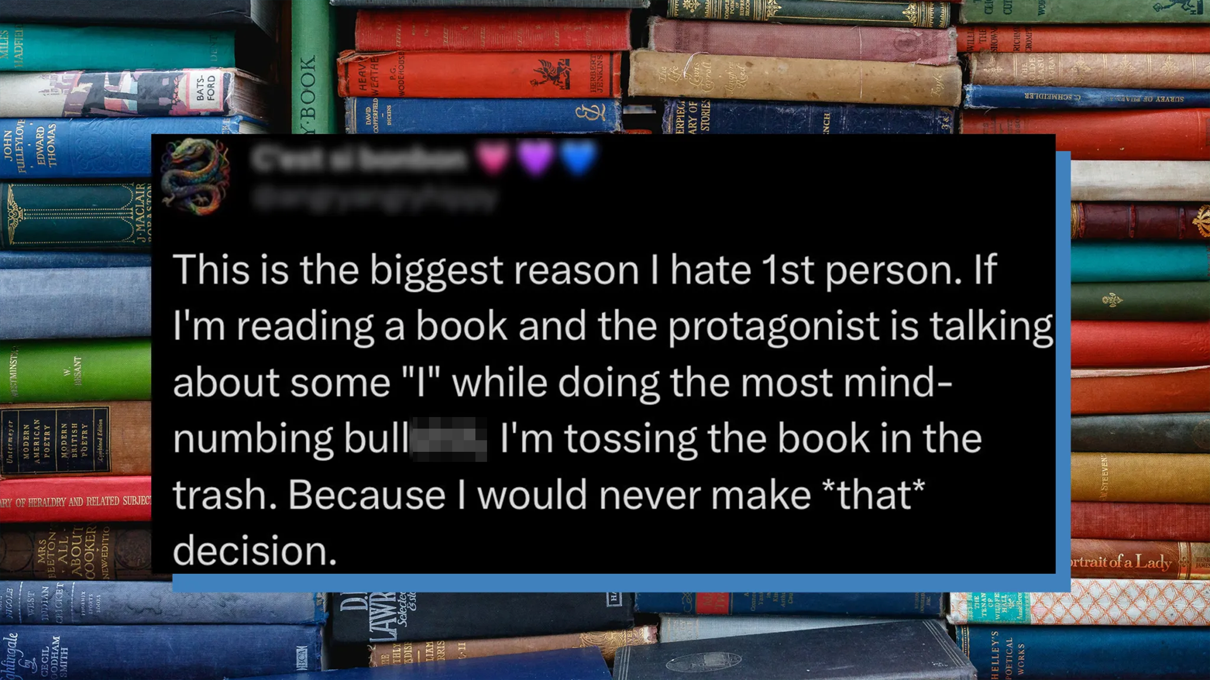 Stacks of old books in different colors.