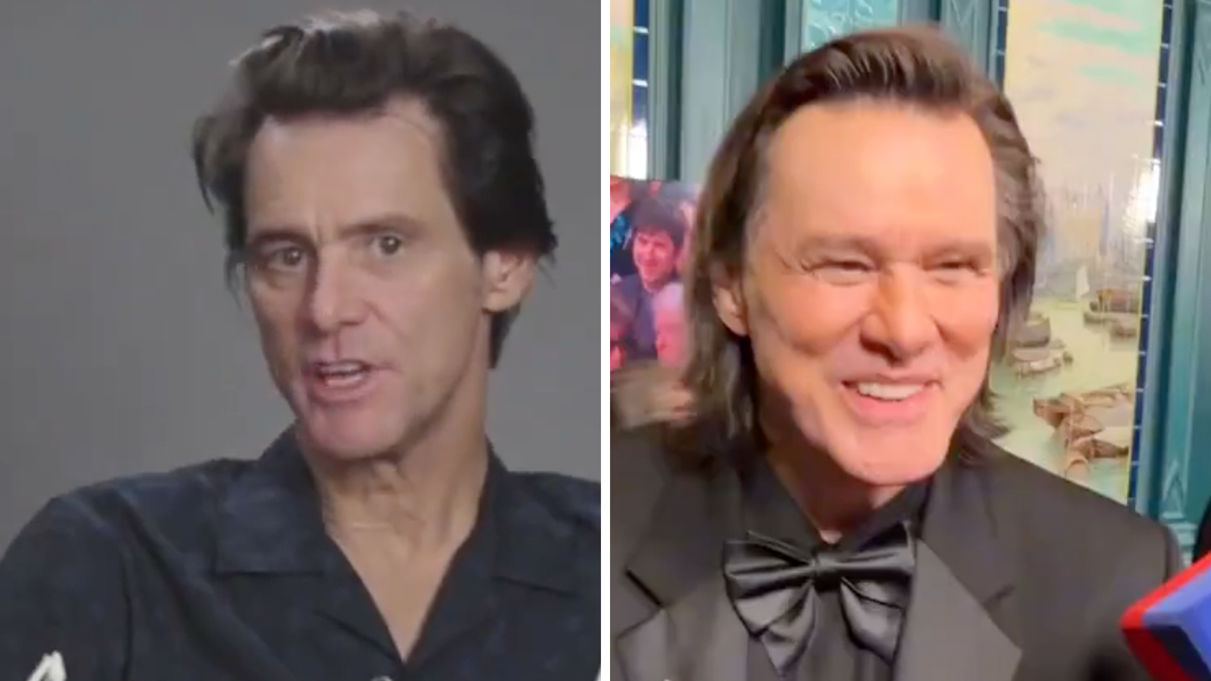 Left: Actor Jim Carrey Right: Actor Jim Carrey in Paris on Feb. 26, 2026, after accepting an honorary César Award.