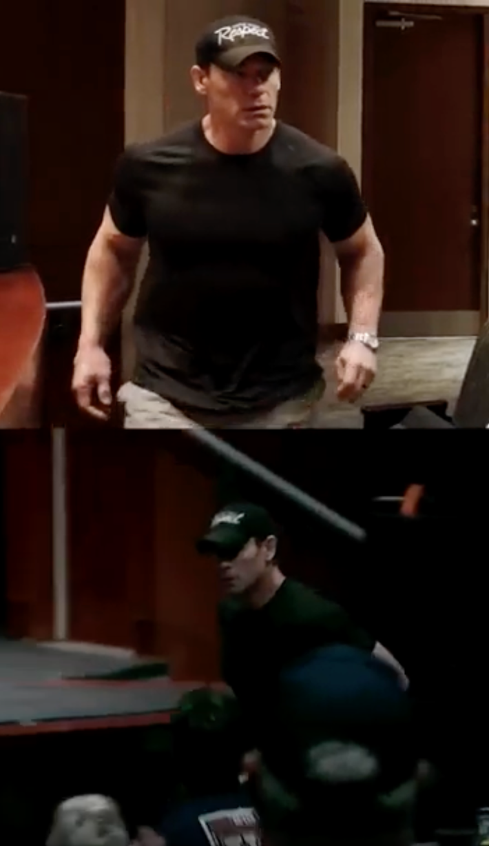 @MegaConOrlando/X John Cena walking off stage to hug a fan with stage four cancer