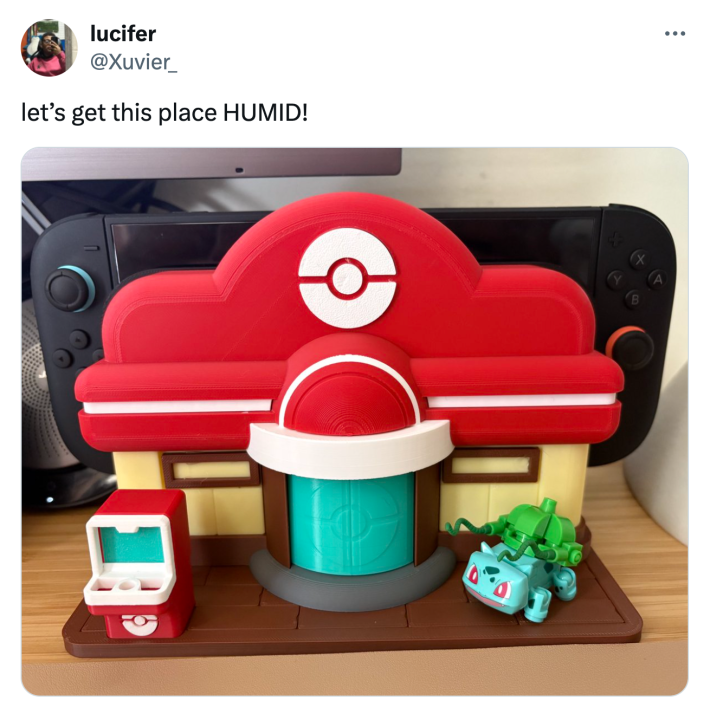 "Let's get this place HUMID!" meme tweet.