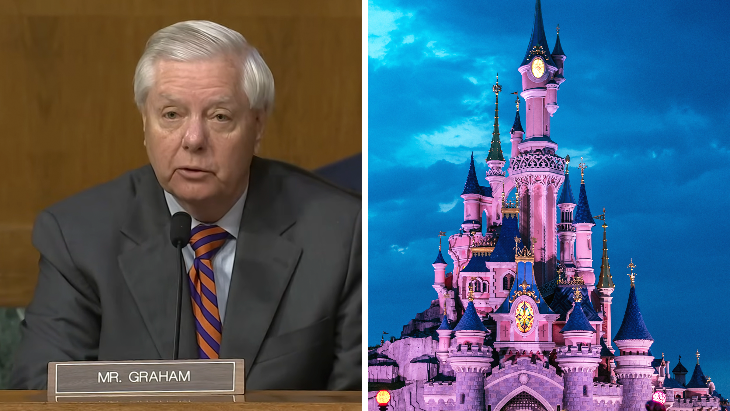 lindsey graham disney vaction spotted by tmz