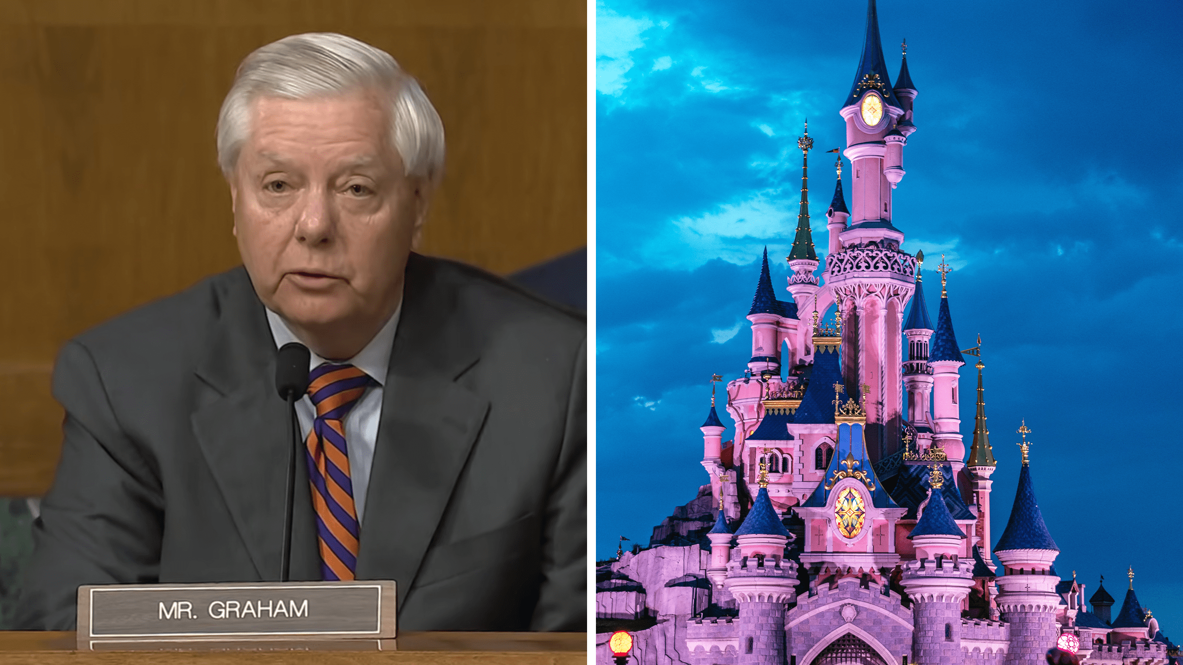 lindsey graham disney vaction spotted by tmz