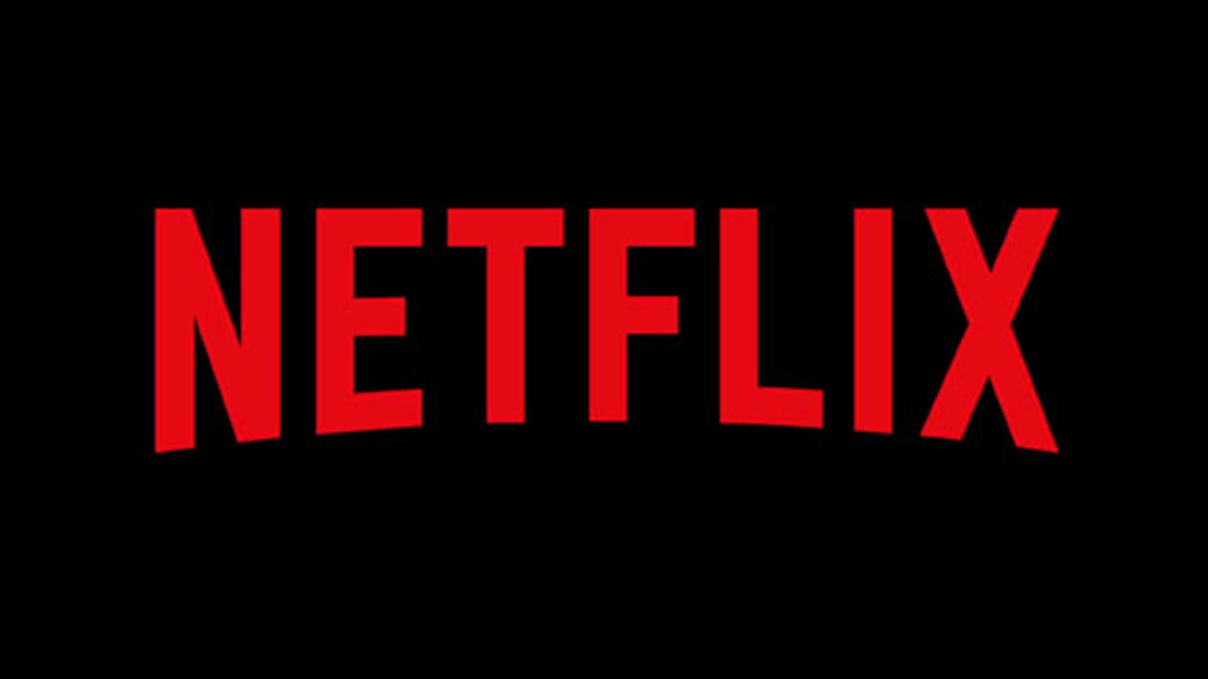 Netflix logo on a black background.