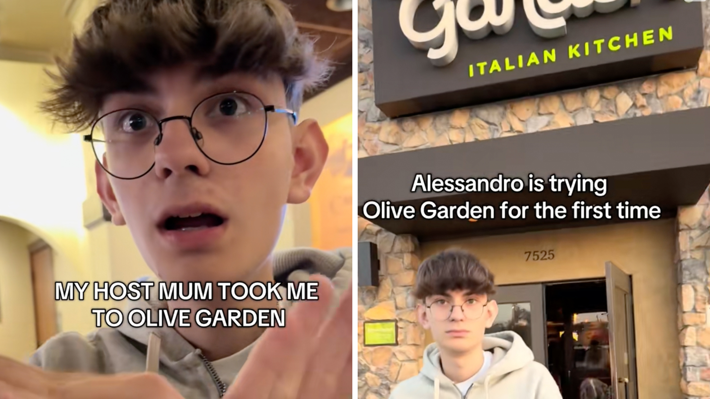 Italian exchange student goes viral after host mom makes him eat at Olive Garden