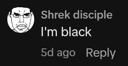 TikTok comment reading "I'm black"