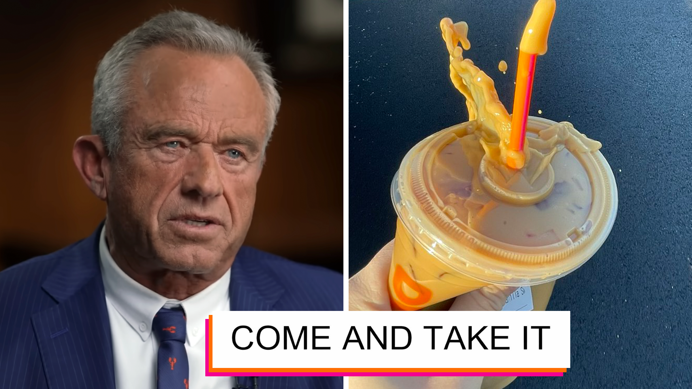 rfk jr next to an iced coffee