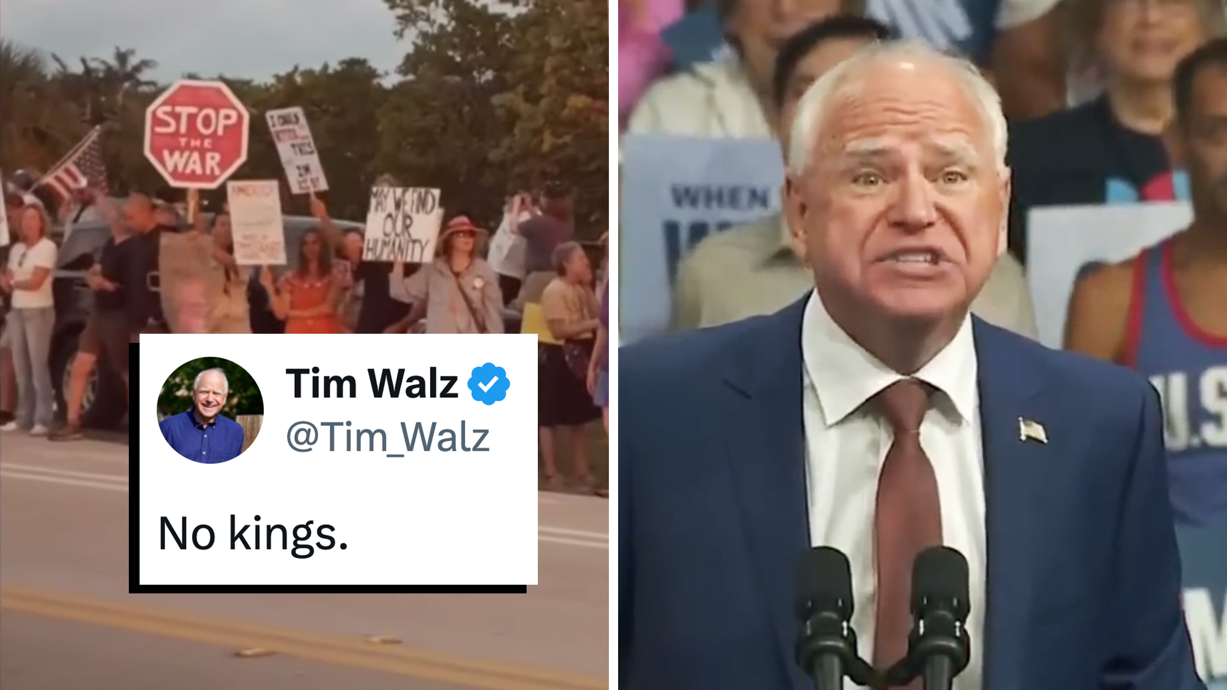 tim walz no kings no queens