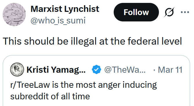 Tweet reading "This should be illegal at the federal level"