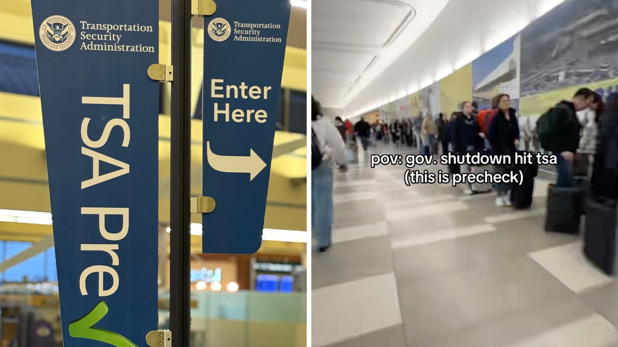 tsa lines issues at airport partial shutdown