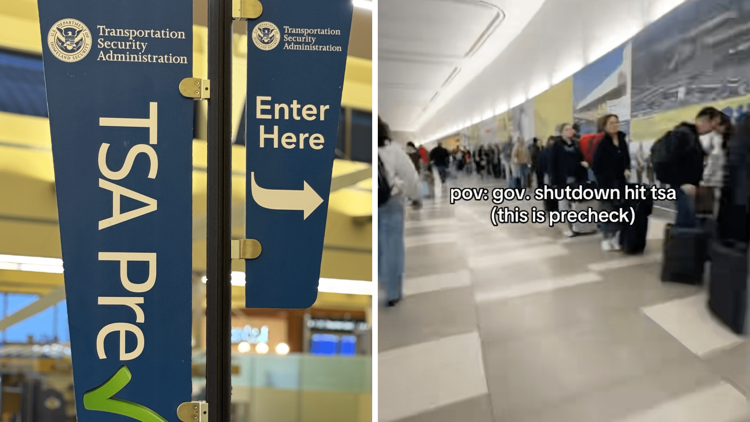 tsa lines issues at airport partial shutdown