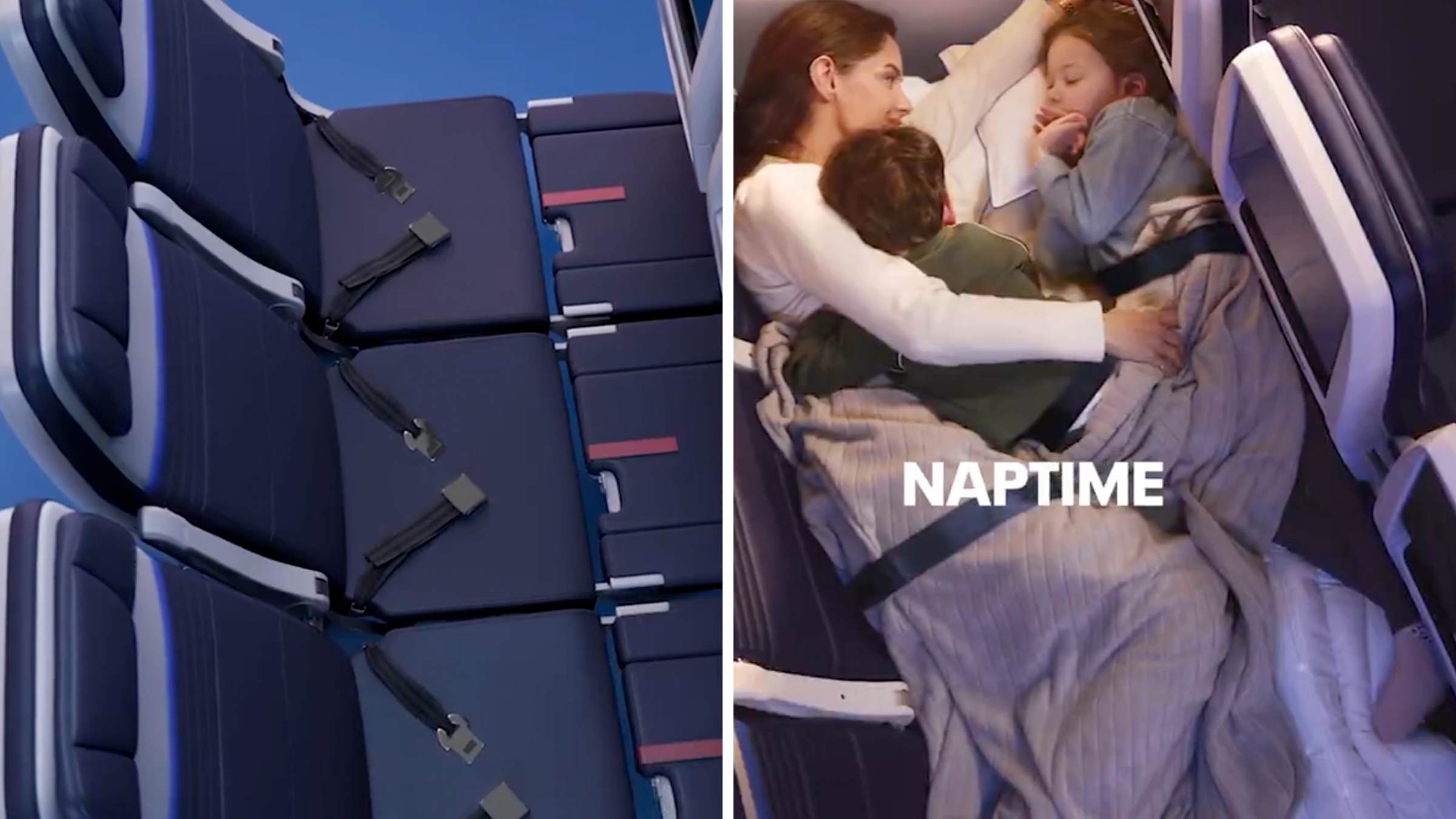 United Airlines new "Relax Row" seats.