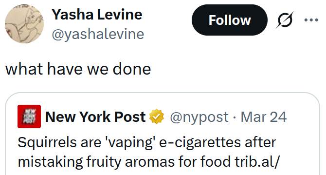 Tweet reading "what have we done"