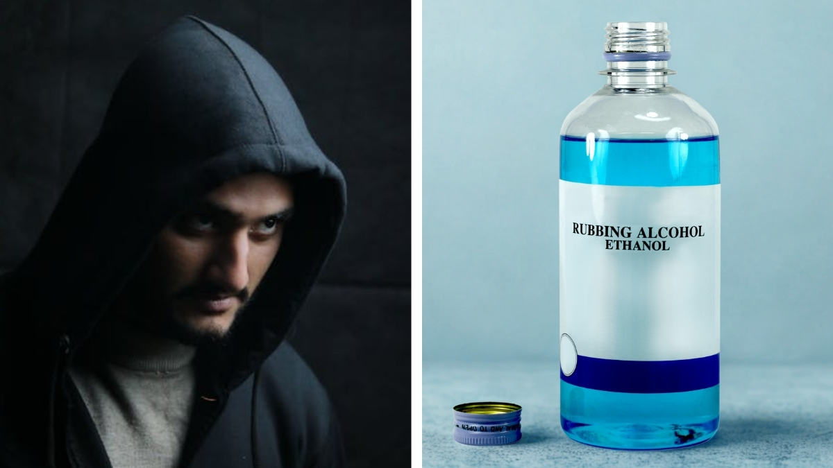 Creepy man would buy out all the rubbing alcohol in stock and get it bagged by one particular woman at the story.