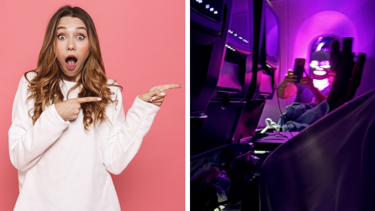 International flight cabin turned into a disco because of passenger's 'strange and obnoxious' skincare routine.