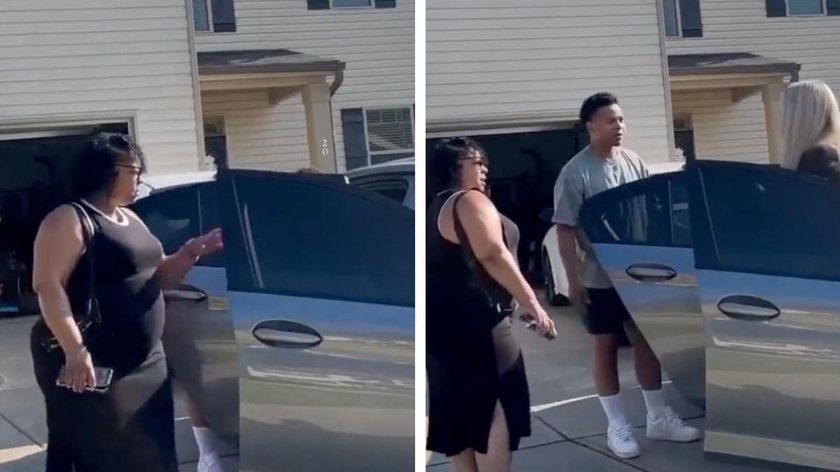 A mom asked son's GF to move to the backseat of his car.
