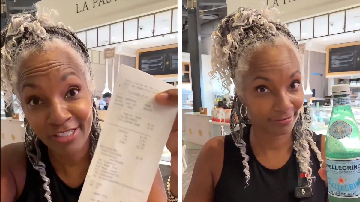 Woman paid $52.95 for a bowl of pasta and a beverage, sparking outcry on the internet.