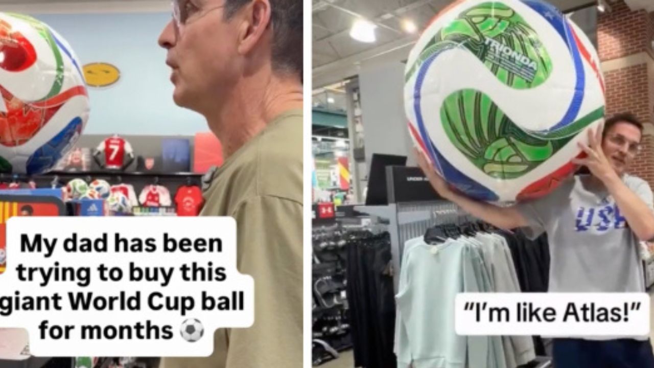 Dad gets giant World Cup ball