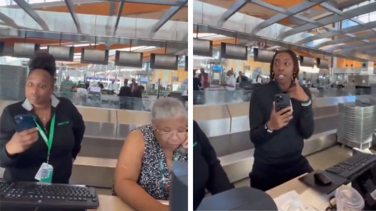 Frontier Airline Workers and Late Passenger Argue at RDU Airport