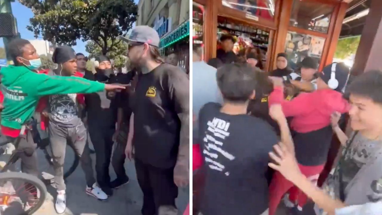 Group of teens surrounded a liquor store owner outside his shop and allegedly attacked him.
