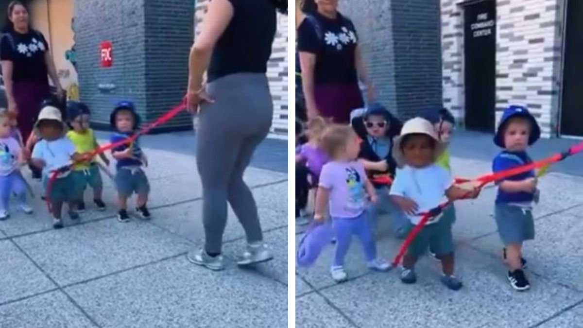 Teacher’s walking rope method for toddlers