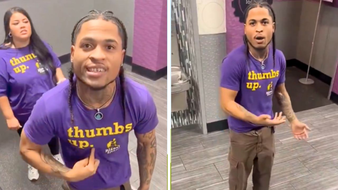 This Planet Fitness employee confronts the customer behind the camera