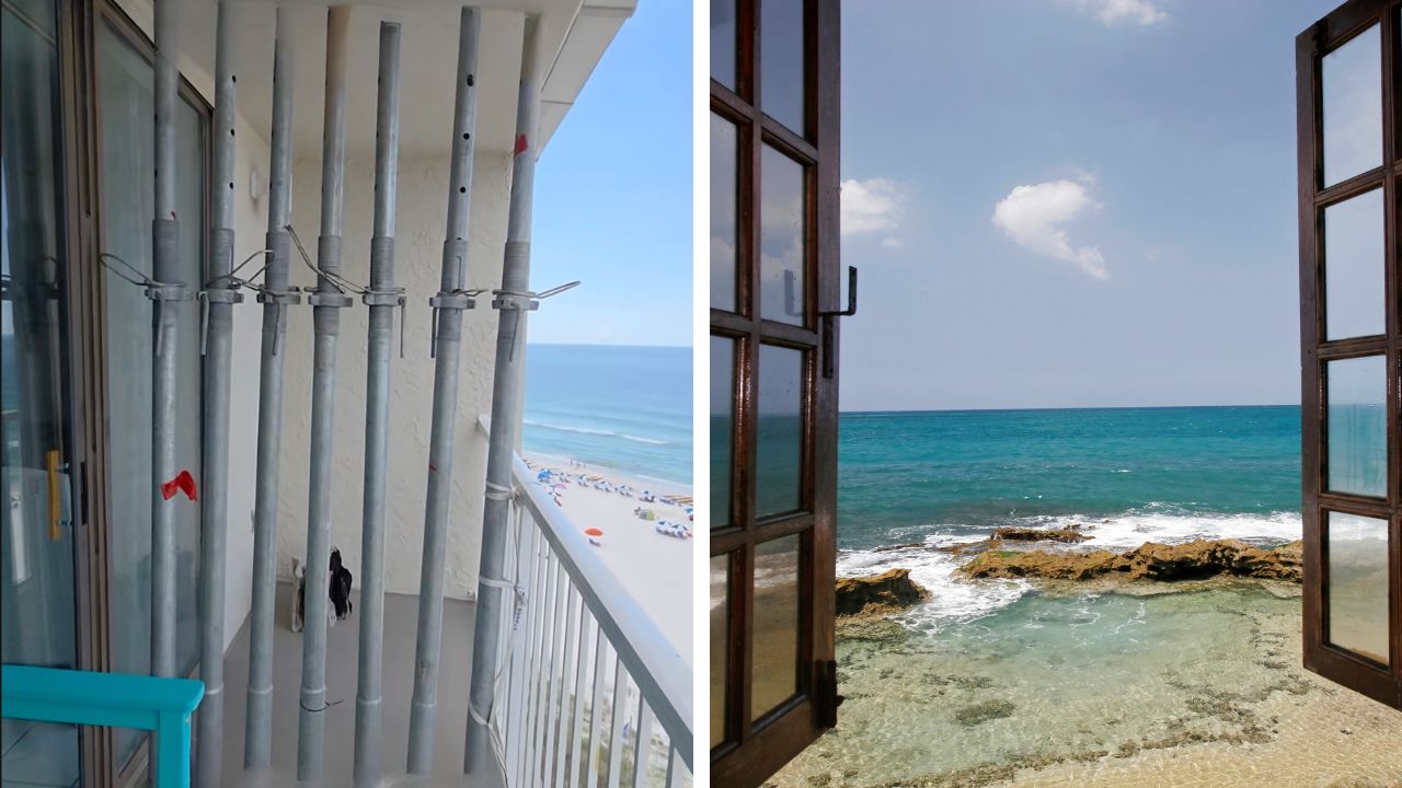Internet weighed in after TikToker found support jacks in her ocean view balcony of the Airbnb.