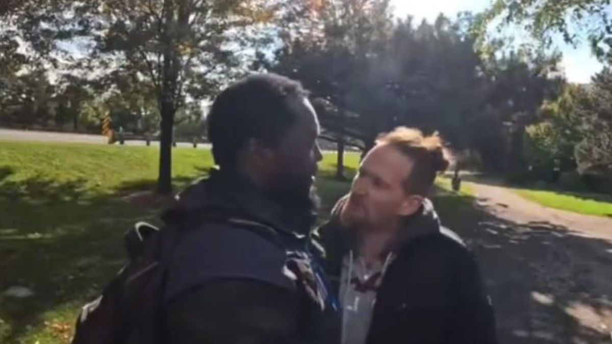 Racist threatens Black man with a gun