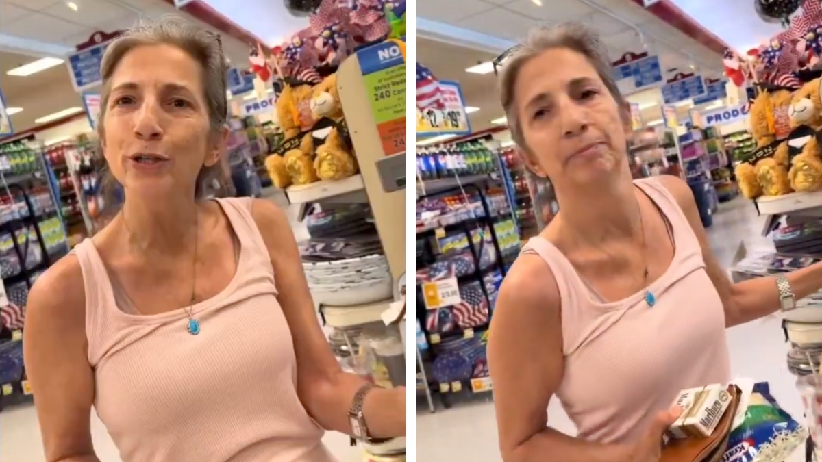 Woman at ShopRite asked shopper to go eat their bacon and stay out of America.